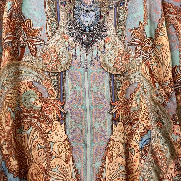 Camilla 100% silk drop shoulder top - Make love not war NWT - Picture 8 of 13